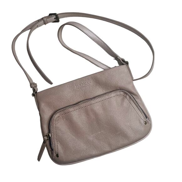 AMERICAN LEATHER CO. Women's Leather Crossbody Bag Light Tan Medium Adjustable - Picture 1 of 10